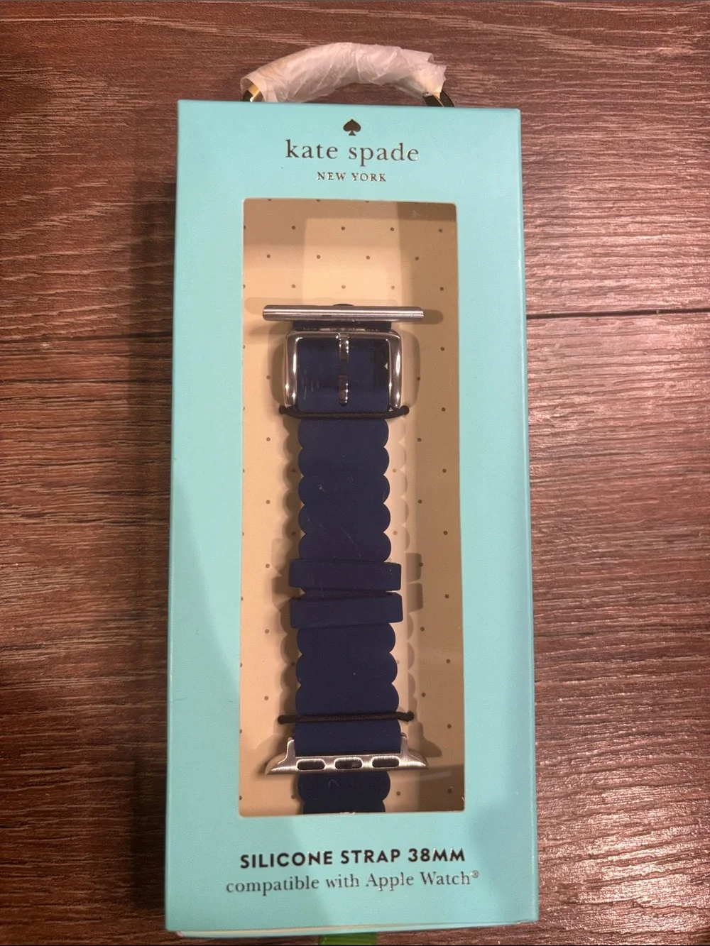 kate spade Navy Silicone Apple Watch Strap 38mm with Scalloped Edge